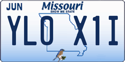 MO license plate YL0X1I