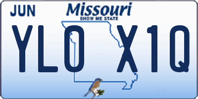 MO license plate YL0X1Q