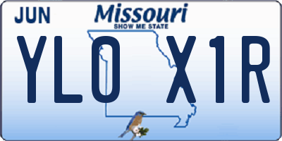MO license plate YL0X1R
