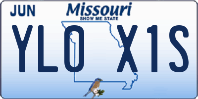 MO license plate YL0X1S