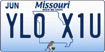 MO license plate YL0X1U