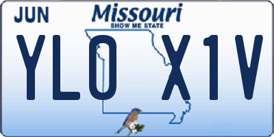 MO license plate YL0X1V