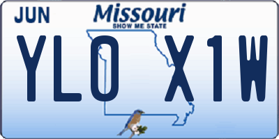 MO license plate YL0X1W