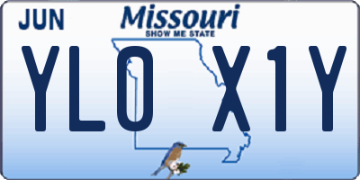 MO license plate YL0X1Y