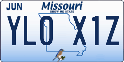 MO license plate YL0X1Z