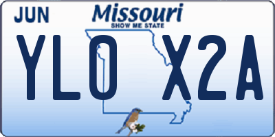 MO license plate YL0X2A