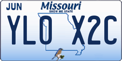 MO license plate YL0X2C