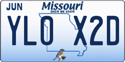 MO license plate YL0X2D
