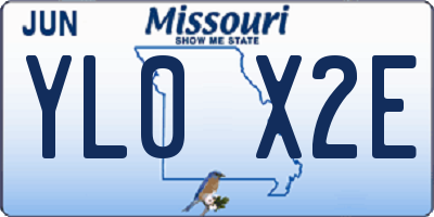 MO license plate YL0X2E