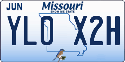 MO license plate YL0X2H