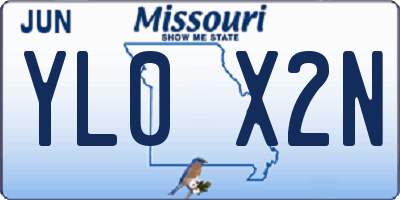 MO license plate YL0X2N