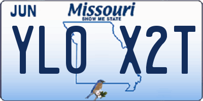 MO license plate YL0X2T