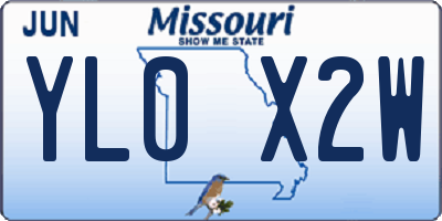 MO license plate YL0X2W