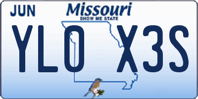 MO license plate YL0X3S