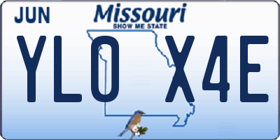 MO license plate YL0X4E