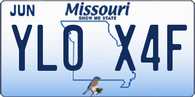 MO license plate YL0X4F