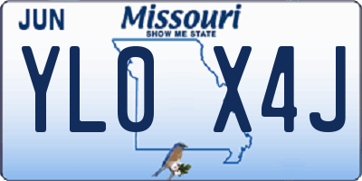 MO license plate YL0X4J