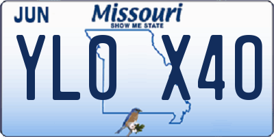 MO license plate YL0X4O