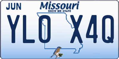 MO license plate YL0X4Q