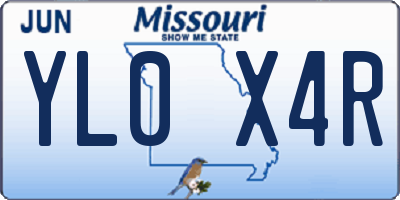 MO license plate YL0X4R