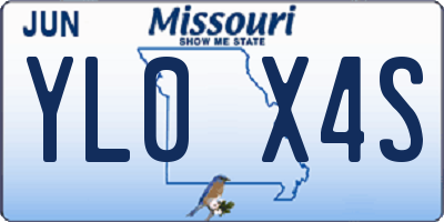 MO license plate YL0X4S