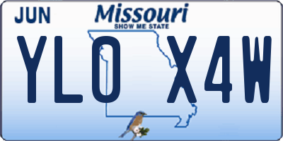 MO license plate YL0X4W