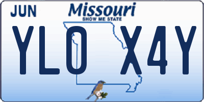 MO license plate YL0X4Y