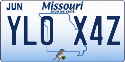 MO license plate YL0X4Z