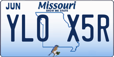 MO license plate YL0X5R