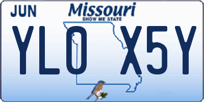 MO license plate YL0X5Y
