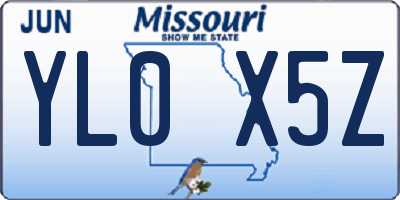 MO license plate YL0X5Z