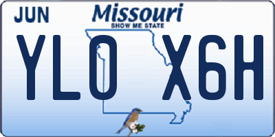 MO license plate YL0X6H