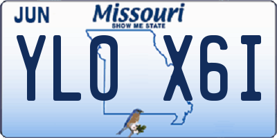 MO license plate YL0X6I