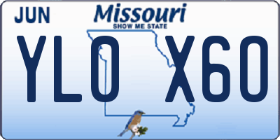 MO license plate YL0X6O