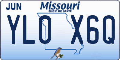 MO license plate YL0X6Q