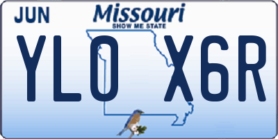 MO license plate YL0X6R