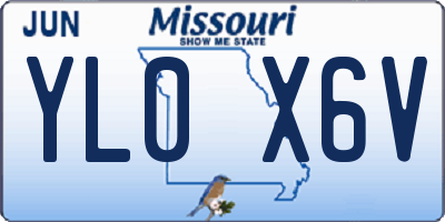 MO license plate YL0X6V