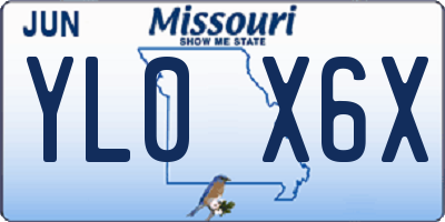 MO license plate YL0X6X