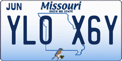 MO license plate YL0X6Y