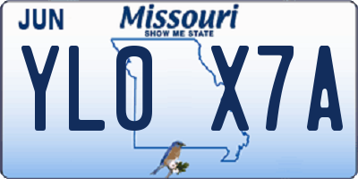 MO license plate YL0X7A