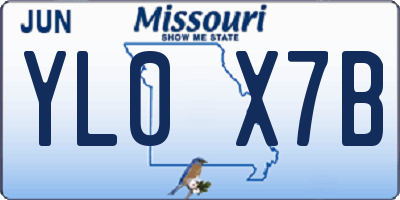 MO license plate YL0X7B