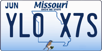 MO license plate YL0X7S