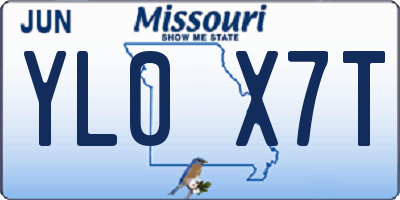 MO license plate YL0X7T