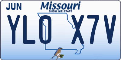 MO license plate YL0X7V