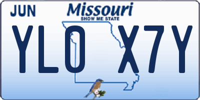 MO license plate YL0X7Y