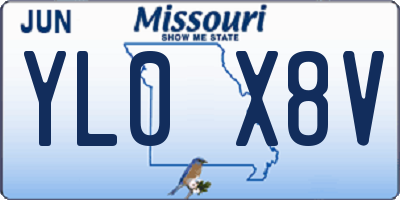 MO license plate YL0X8V