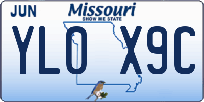 MO license plate YL0X9C
