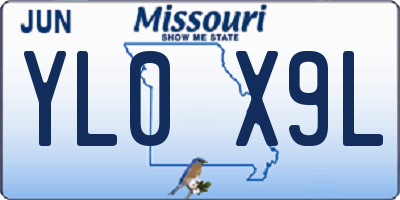 MO license plate YL0X9L