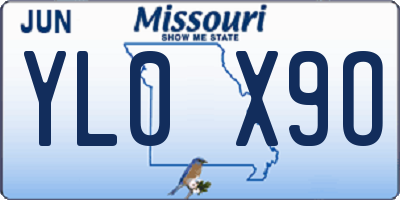 MO license plate YL0X9O