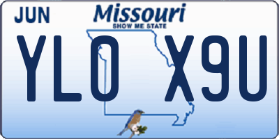 MO license plate YL0X9U